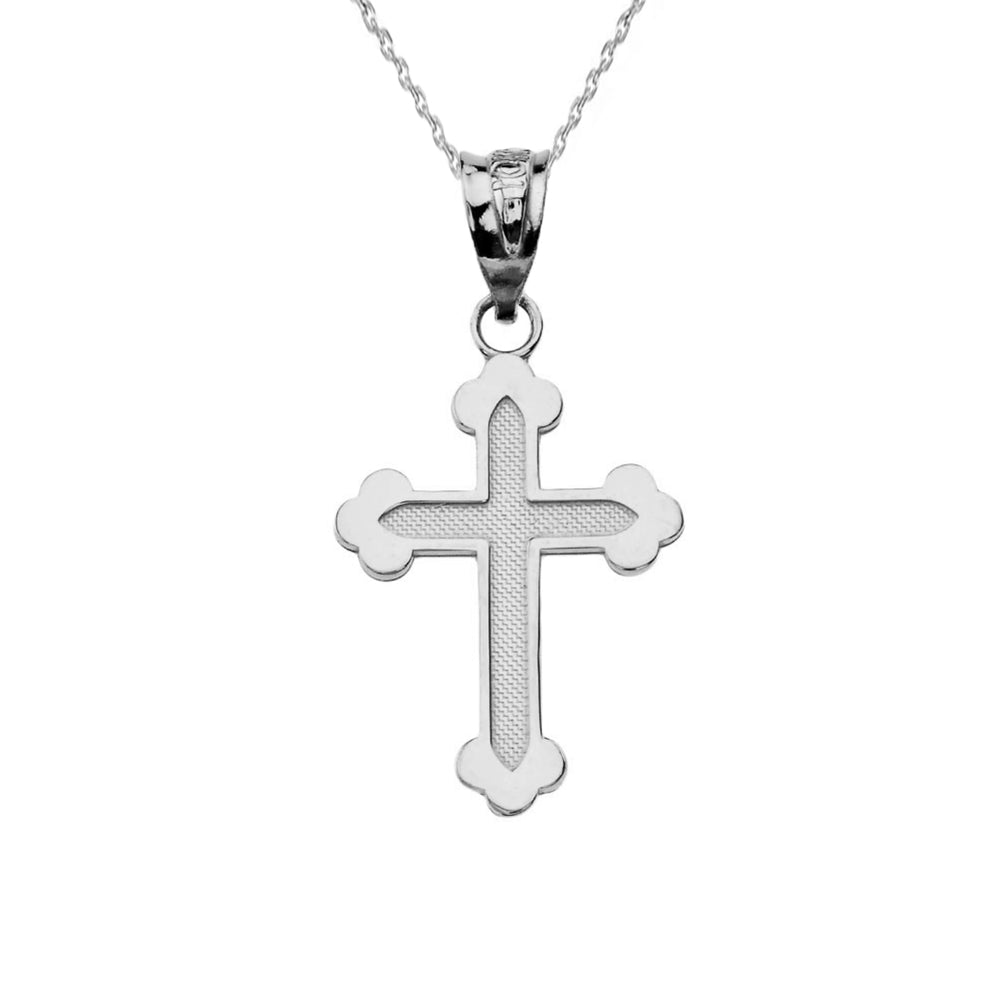 Sterling Silver Greek Orthodox Cross Pendant Necklace