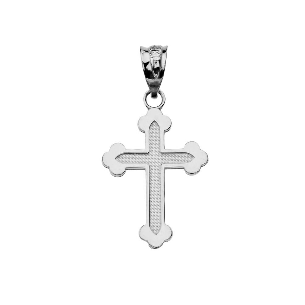 Sterling Silver Greek Orthodox Cross Pendant Necklace, view 2