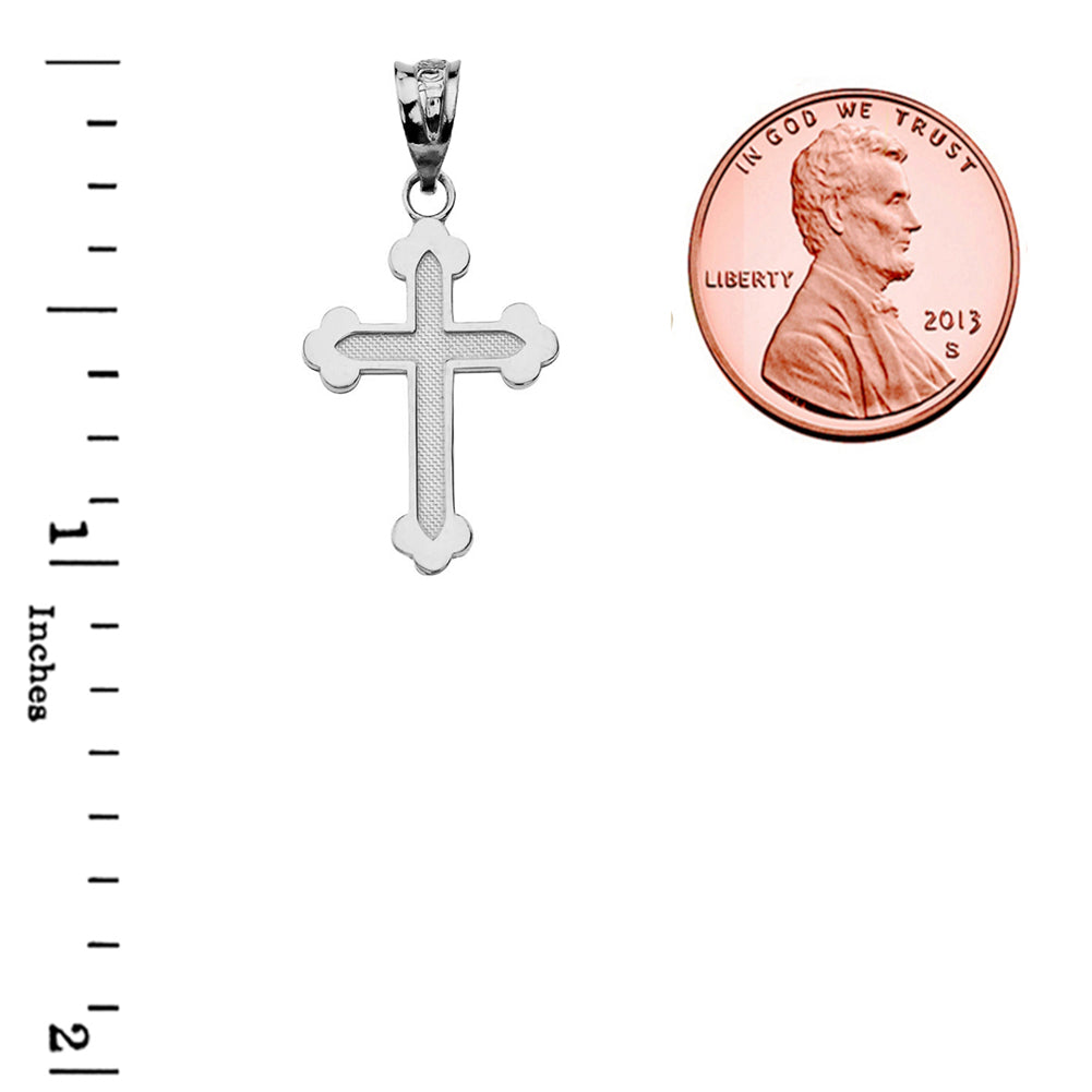 Sterling Silver Greek Orthodox Cross Pendant Necklace, view 3