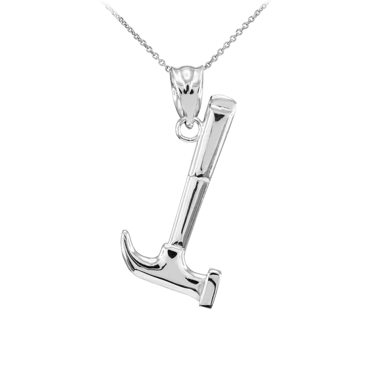 Sterling Silver Hammer Pendant Necklace