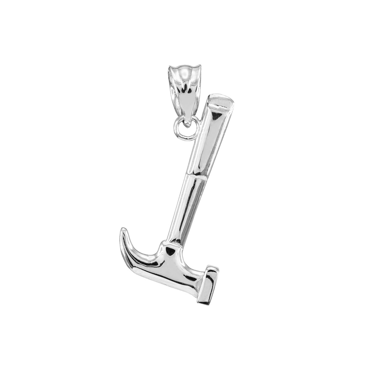 Sterling Silver Hammer Pendant Necklace, view 3