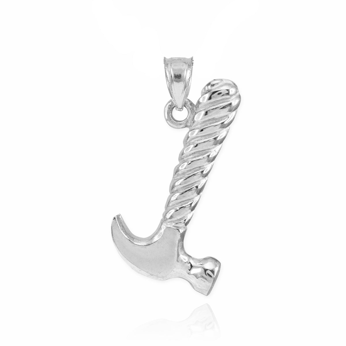 Sterling Silver Hammer Pendant Necklace — Weight: 1.6 g, view 3