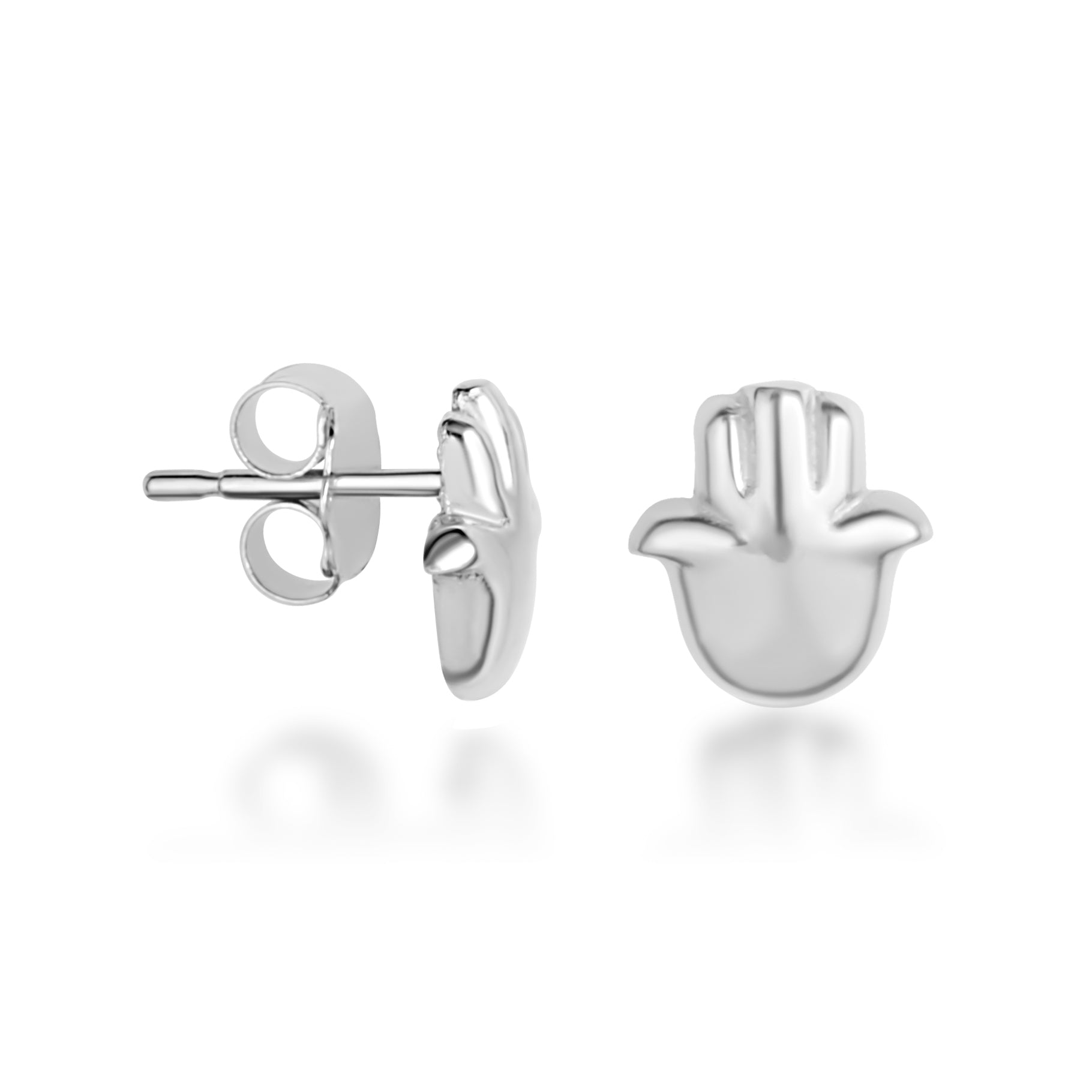 Sterling Silver Hamsa Hand Of Protection Stud Earrings