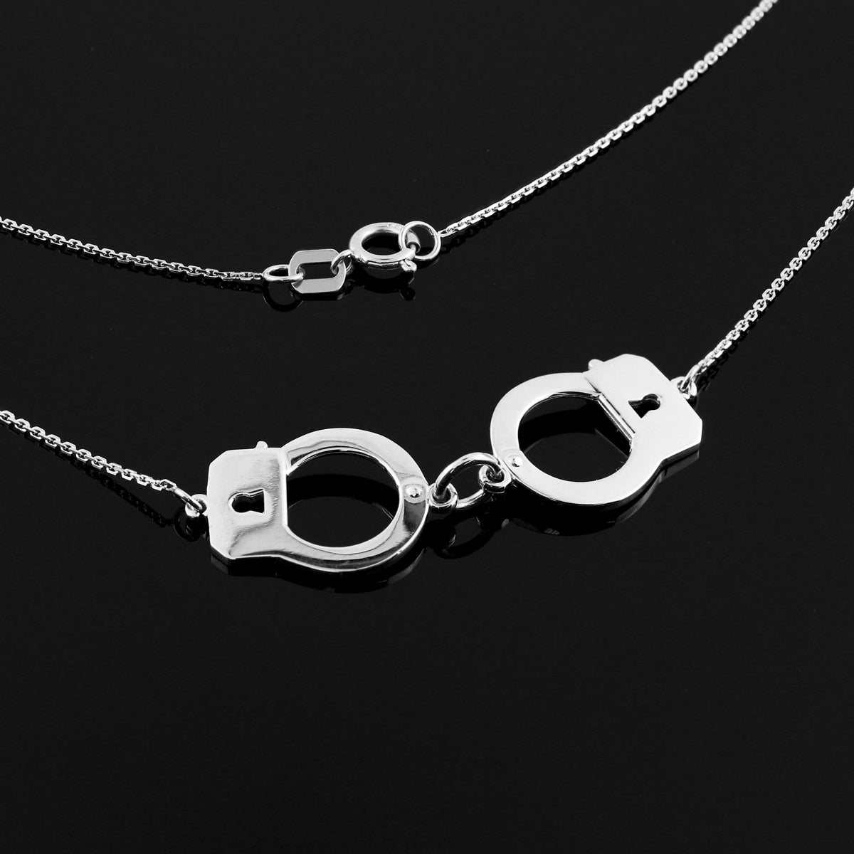 Sterling Silver Handcuffs Necklace, view 2
