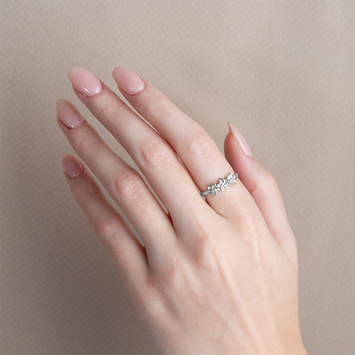 Sterling Silver Hawaiian Flower Plumeria Ring, view 2