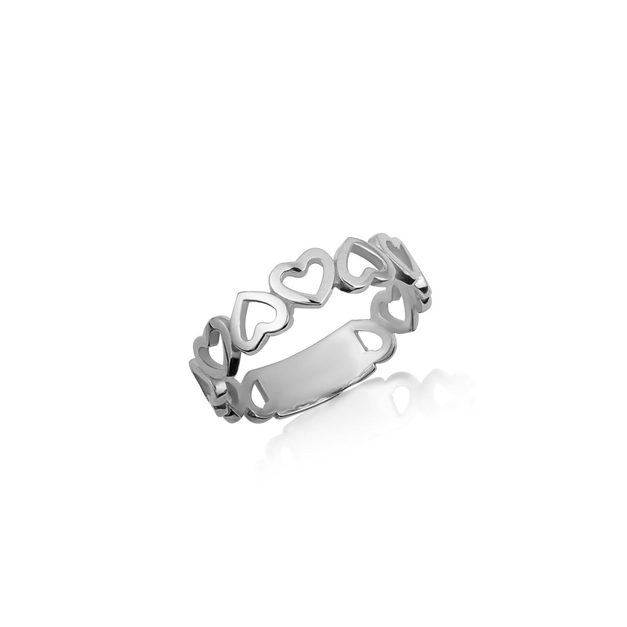 Sterling Silver Heart Band Ring