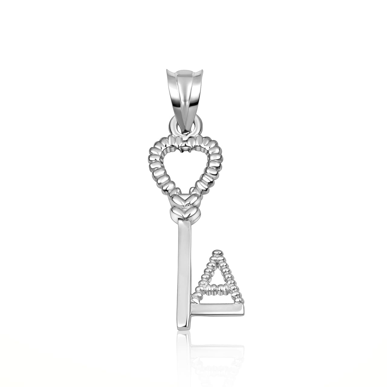 Sterling Silver Heart Lock & Key Letter "A-Z" Initial Love Pendant Necklace