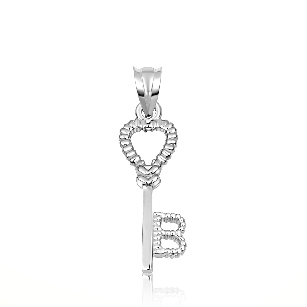 Sterling Silver Heart Lock & Key Letter "A-Z" Initial Love Pendant Necklace, view 5