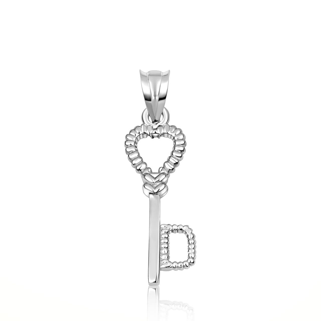 Sterling Silver Heart Lock & Key Letter "A-Z" Initial Love Pendant Necklace, view 7