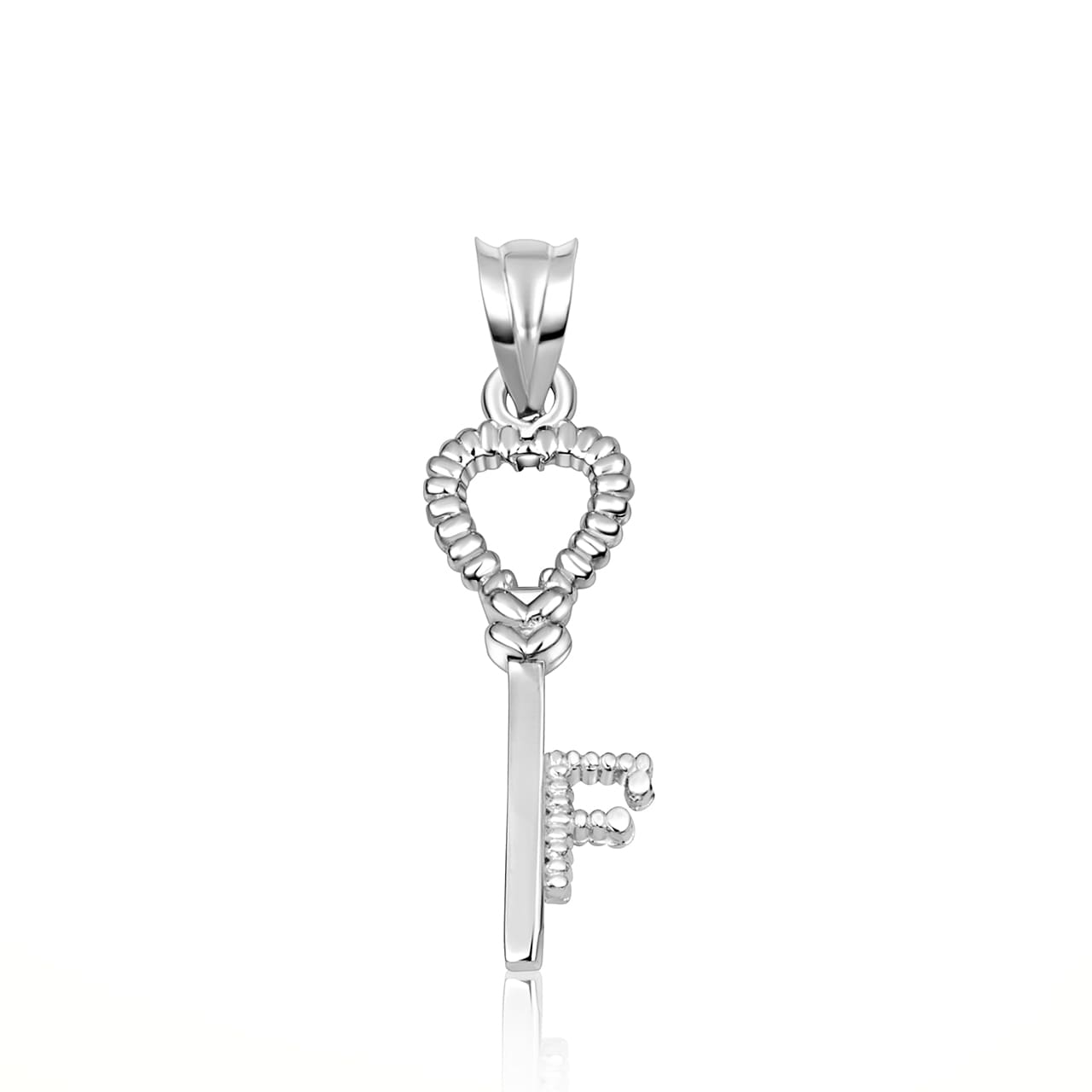 Sterling Silver Heart Lock & Key Letter "A-Z" Initial Love Pendant Necklace, view 9