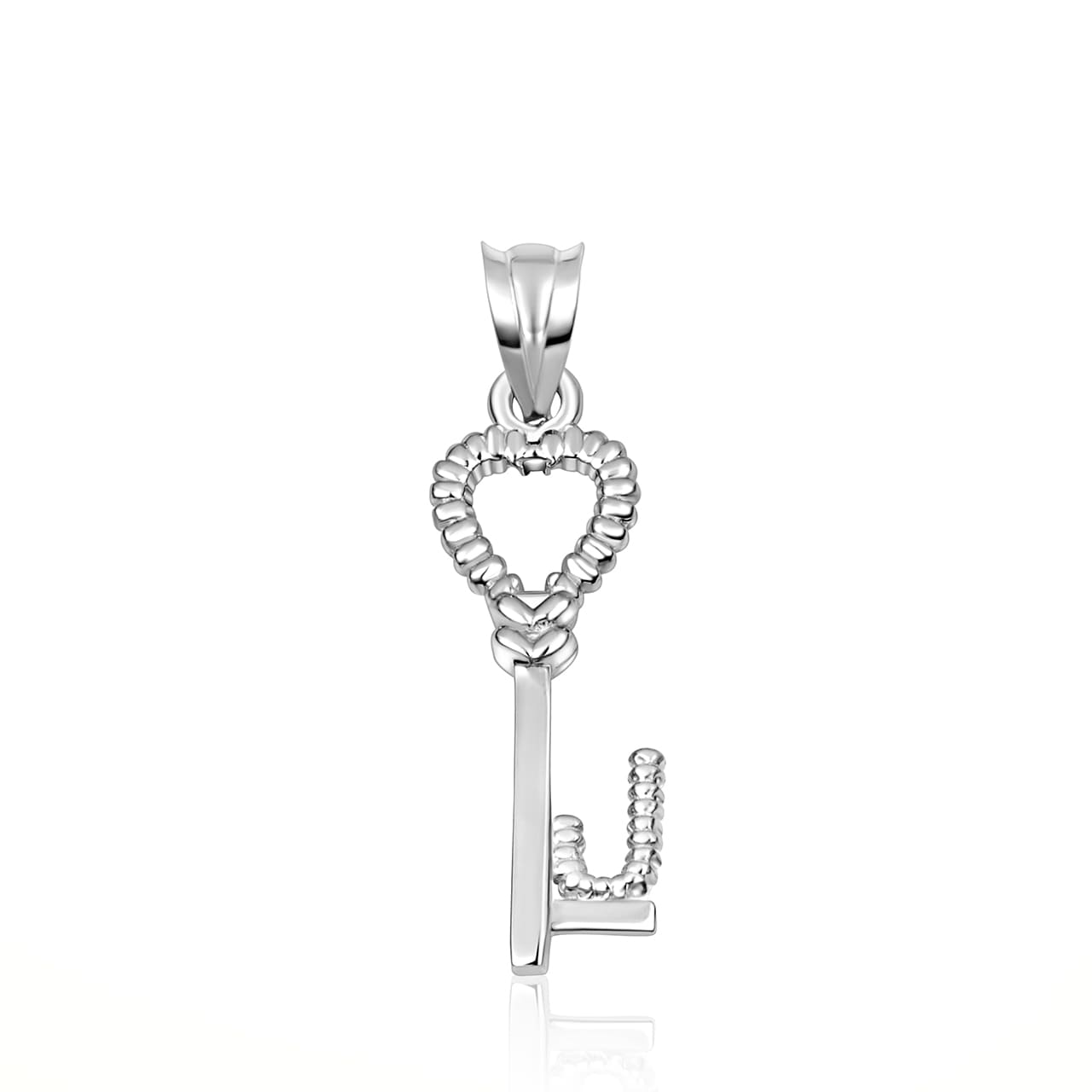 Sterling Silver Heart Lock & Key Letter "A-Z" Initial Love Pendant Necklace, view 13