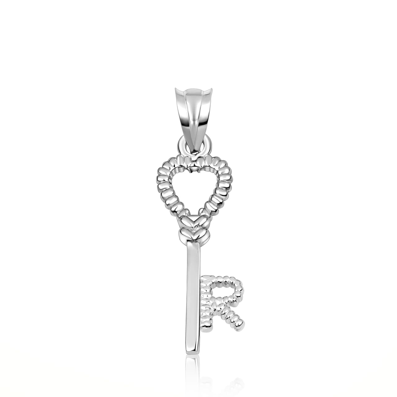 Sterling Silver Heart Lock & Key Letter "A-Z" Initial Love Pendant Necklace, view 21