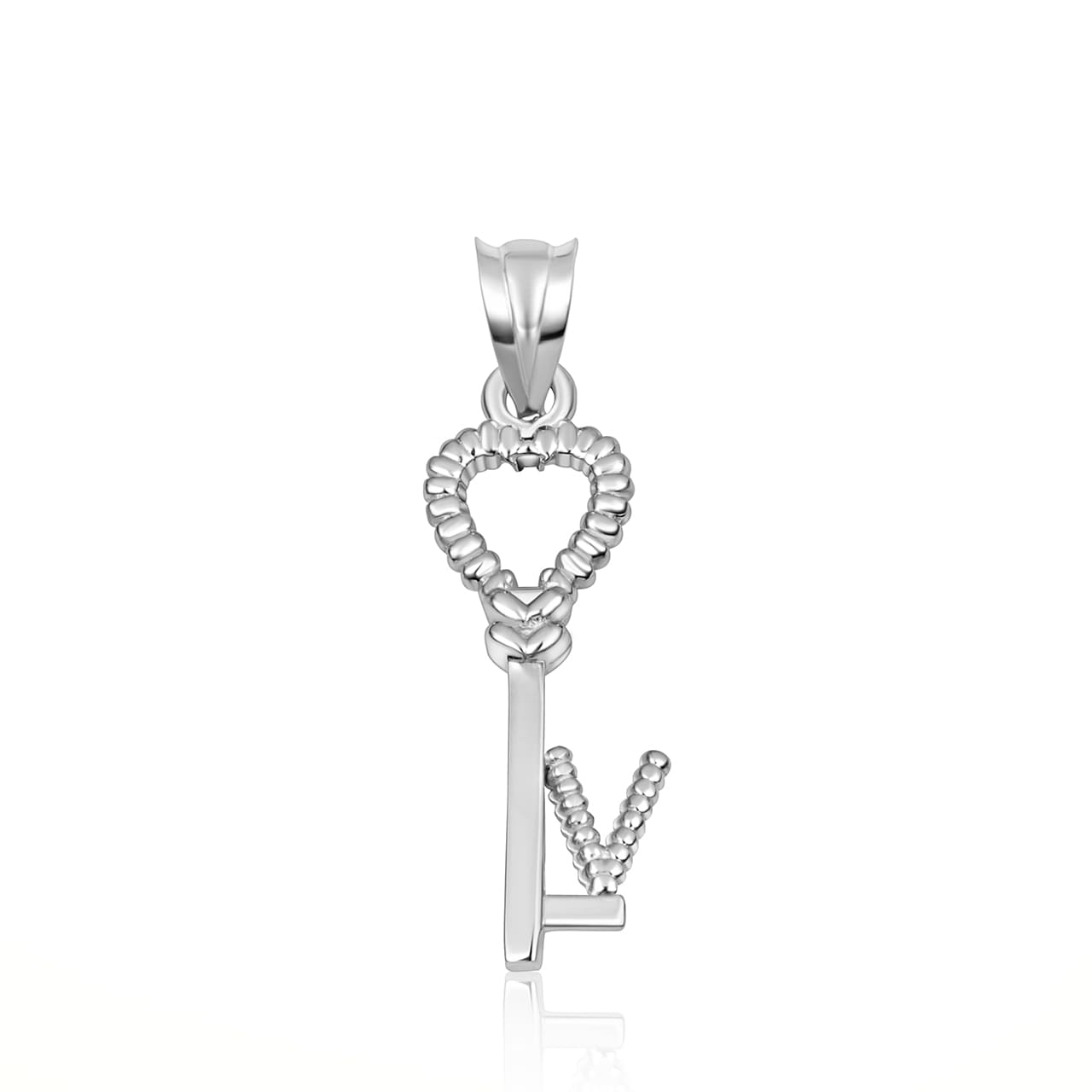 Sterling Silver Heart Lock & Key Letter "A-Z" Initial Love Pendant Necklace, view 25