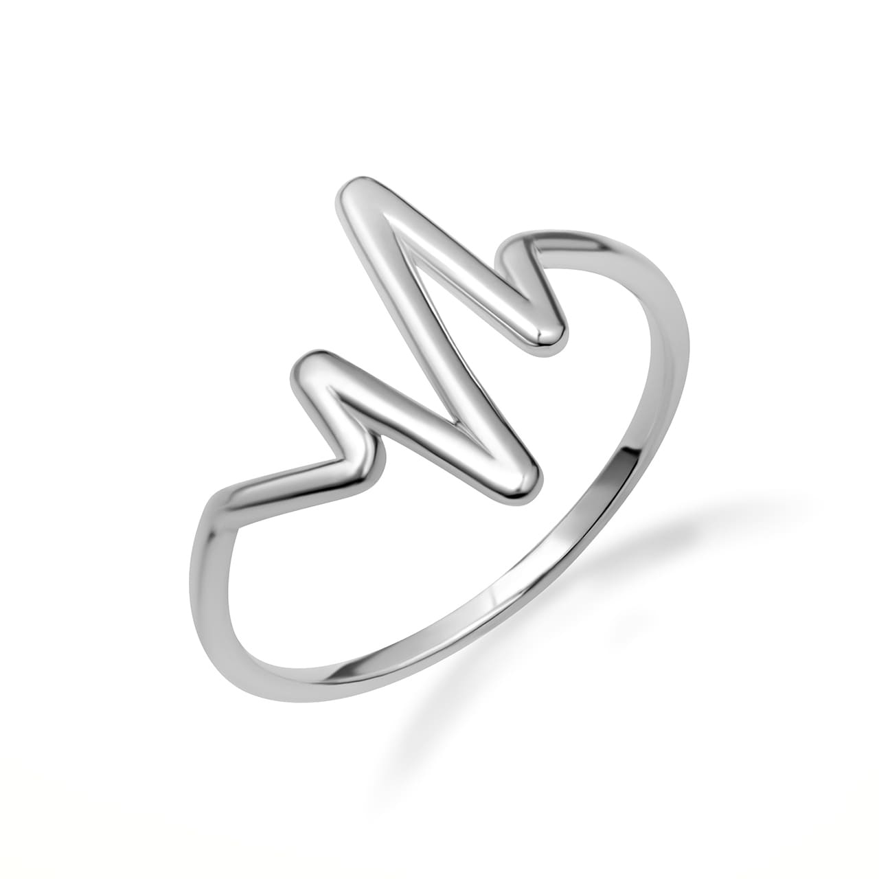 Sterling Silver Heartbeat EKG Pulse Ring