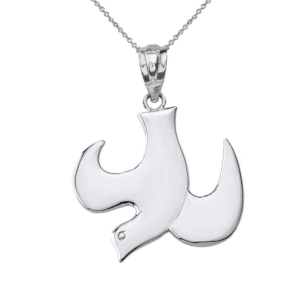Sterling Silver Holy Spirit Dove Pendant Necklace