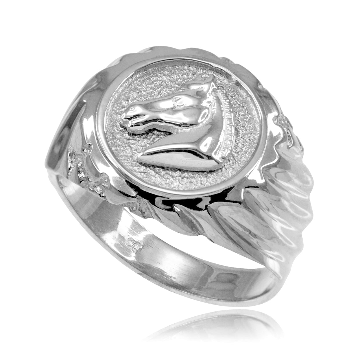 Sterling Silver Horse Head Signet Ring
