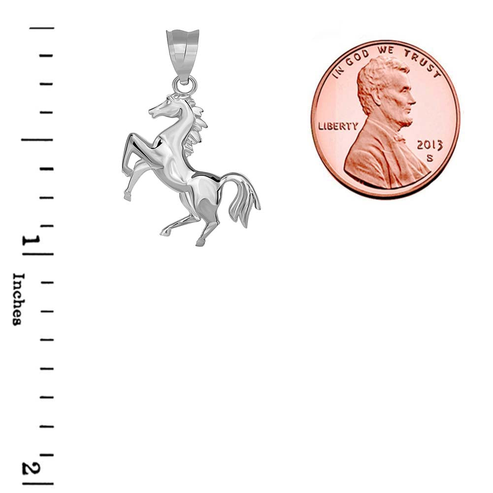 Sterling Silver Horse Stallion Pendant Necklace, view 3