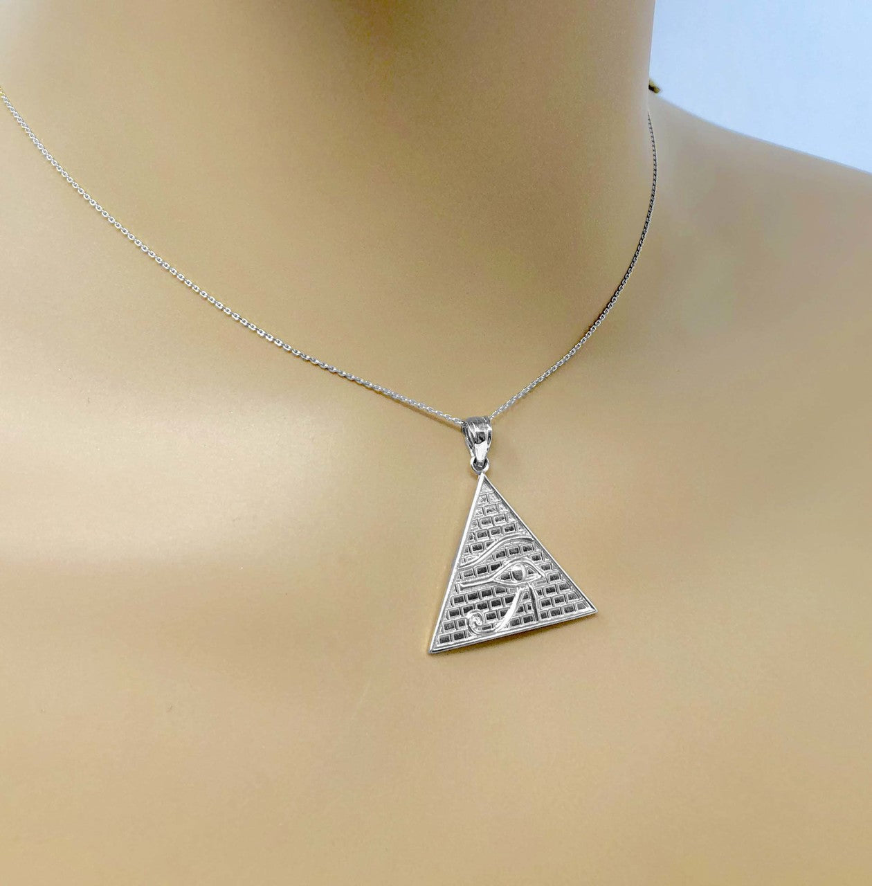 Sterling Silver Horus Charm Pendant, view 4