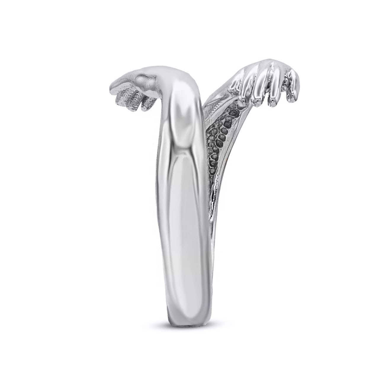 Sterling Silver Hugging Hands Band Ring, view 3