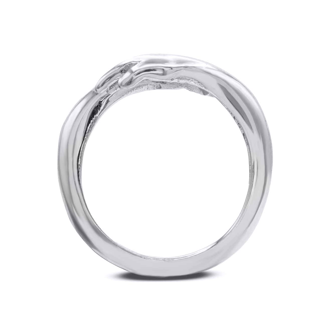 Sterling Silver Hugging Hands Band Ring, view 4