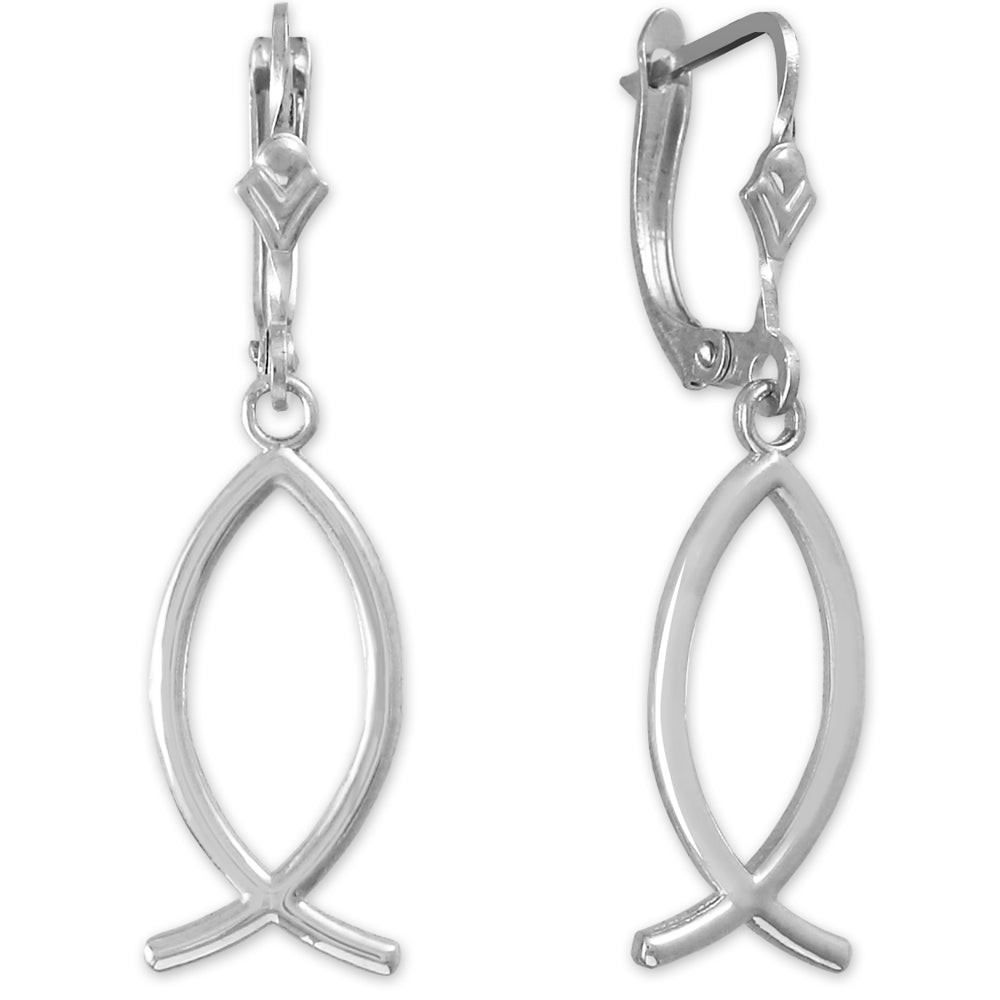Sterling Silver Ichthus (Fish) Earrings