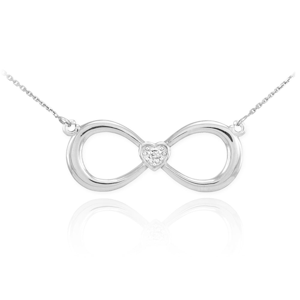 Sterling Silver Infinity CZ Heart Necklace