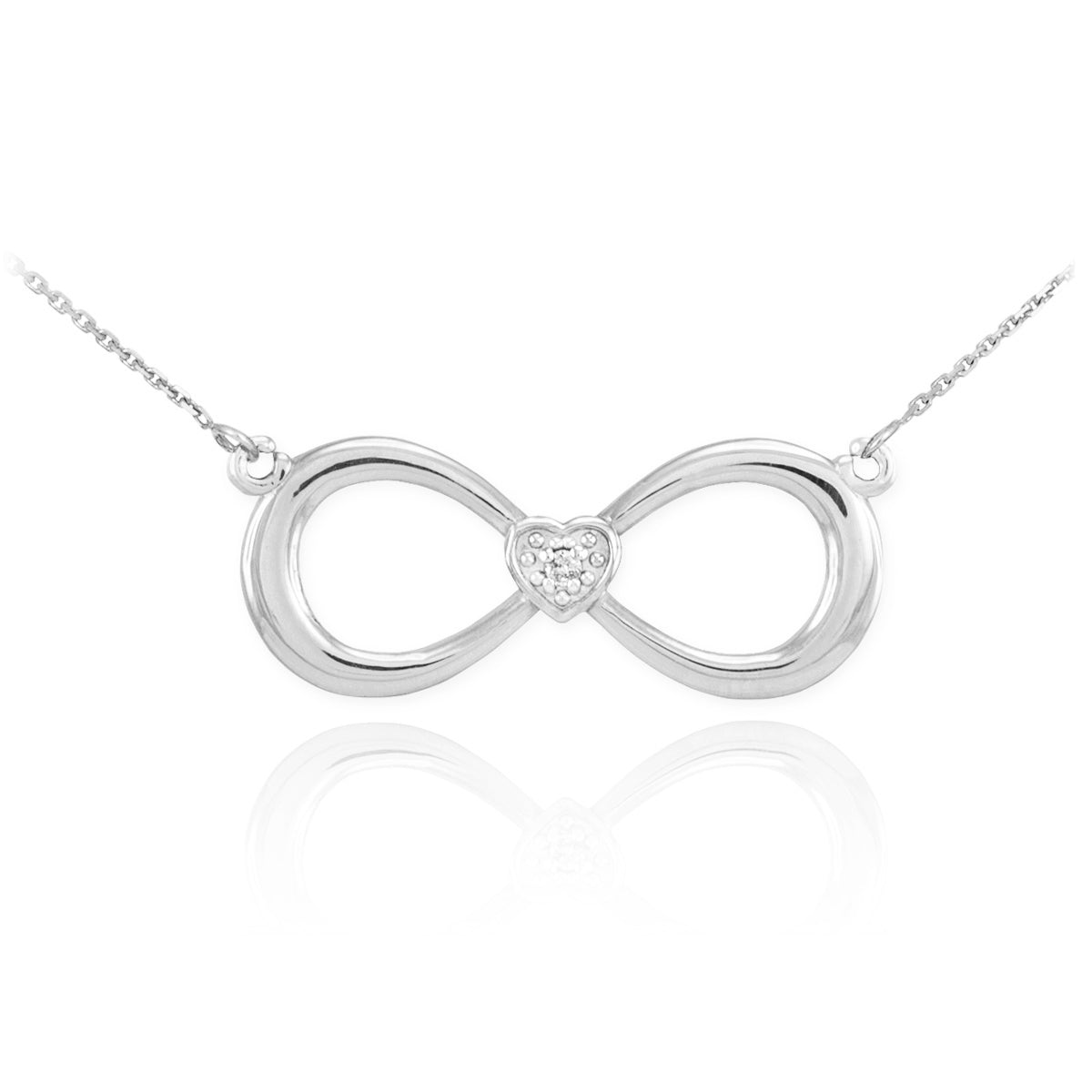 Sterling Silver Infinity CZ Heart Necklace