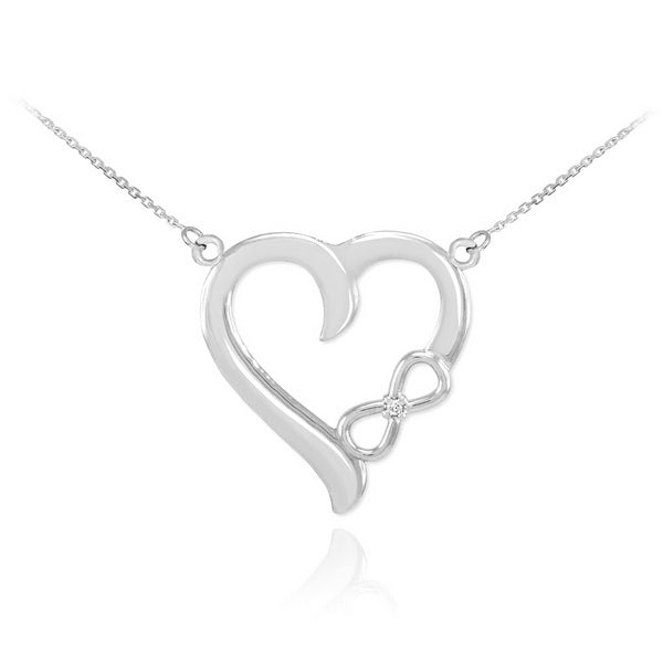 Sterling Silver Infinity Heart CZ Necklace