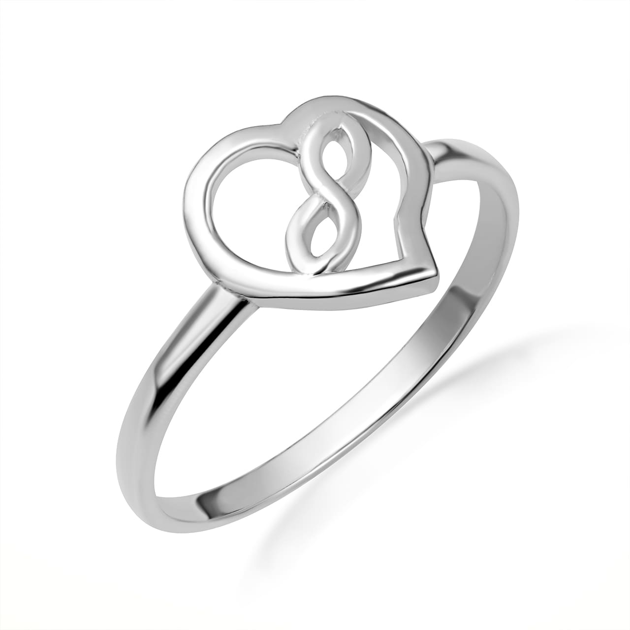 Sterling Silver Infinity Heart Eternal Love Ring