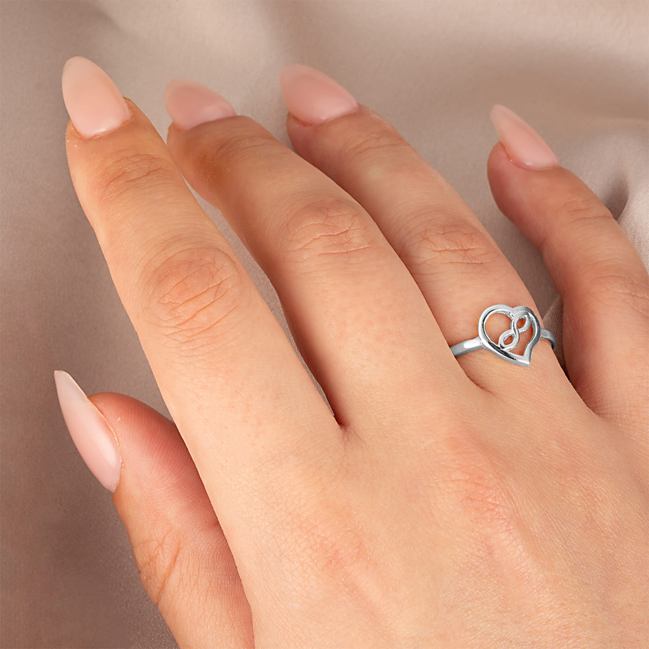 Sterling Silver Infinity Heart Eternal Love Ring, view 2