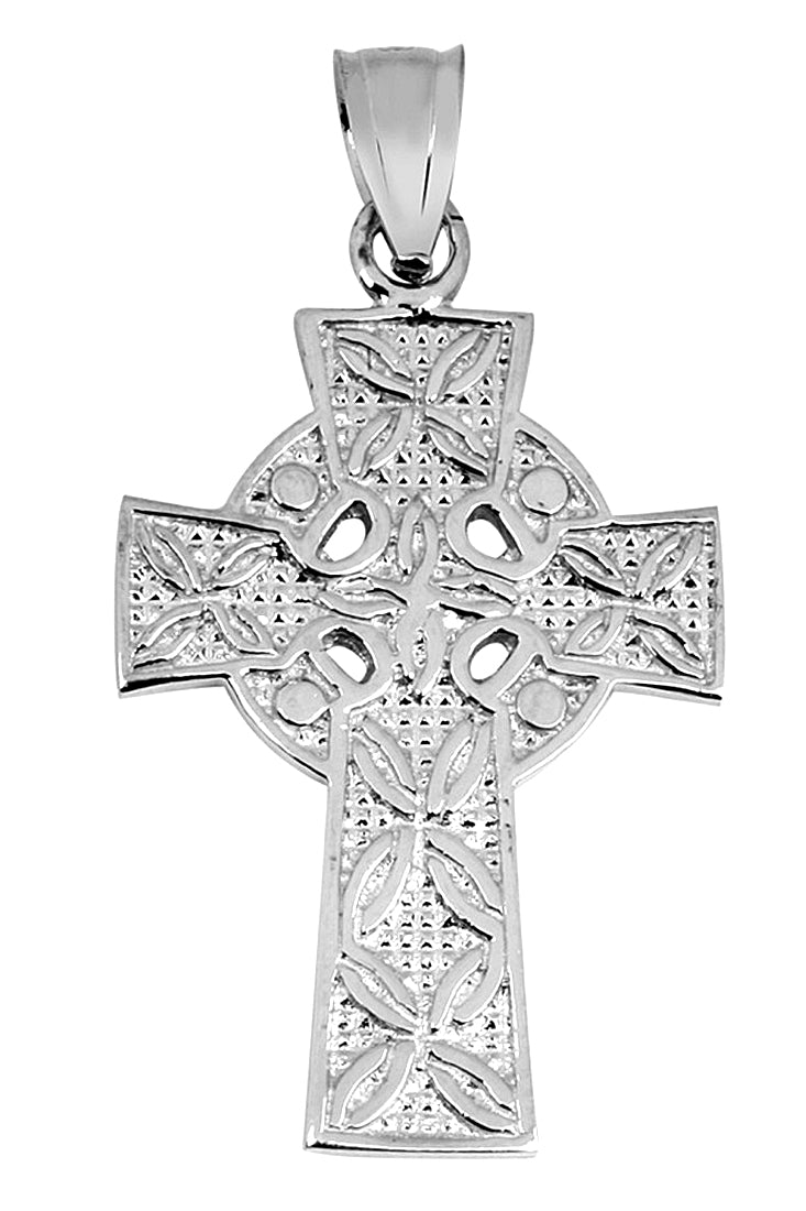 Sterling Silver Irish Celtic Cross Trinity Pendant Necklace, view 2