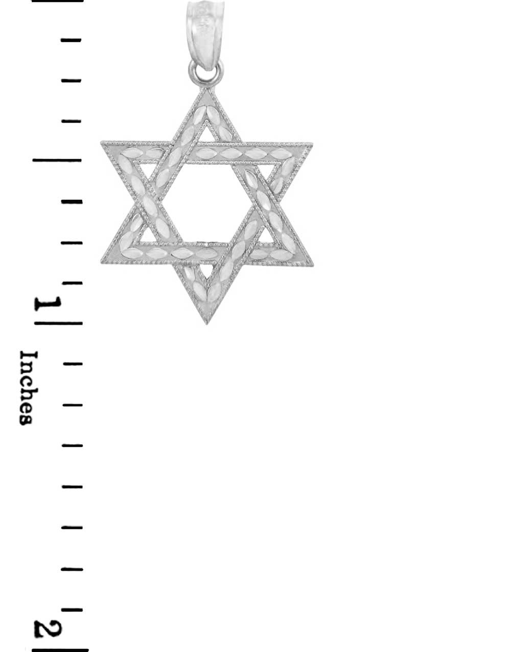 Sterling Silver Jewish Star of David Charm Pendant Necklace (S) 1-inch, view 3