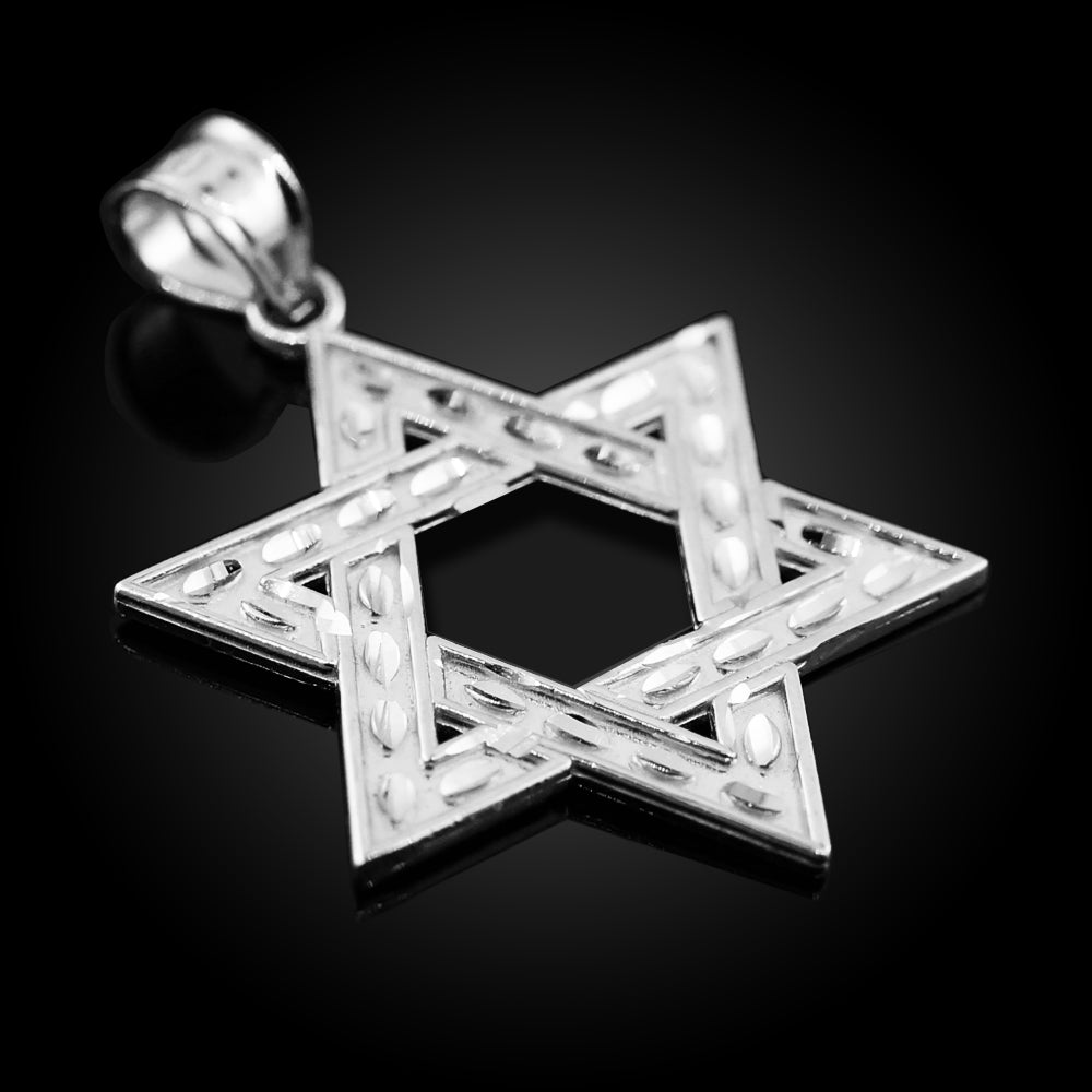 Sterling Silver Jewish Star of David Charm Pendant Necklace (S) 1-inch, view 4
