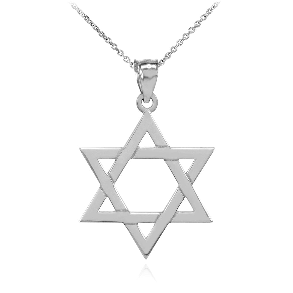Sterling Silver Jewish Star of David Pendant Necklace