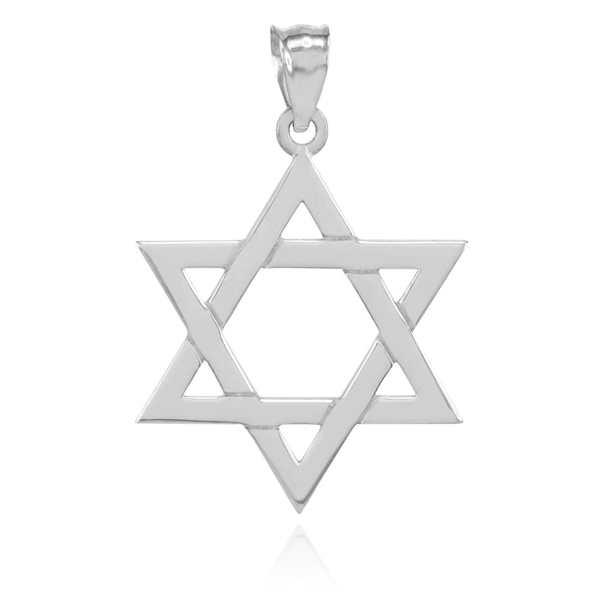 Sterling Silver Jewish Star of David Pendant Necklace, view 2