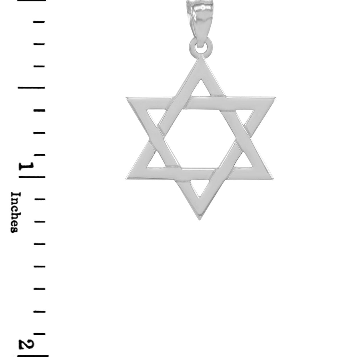 Sterling Silver Jewish Star of David Pendant Necklace, view 3