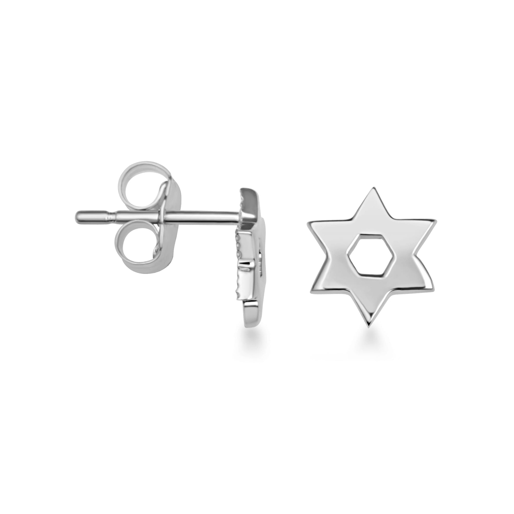 Sterling Silver Jewish Star Of David Stud Earrings