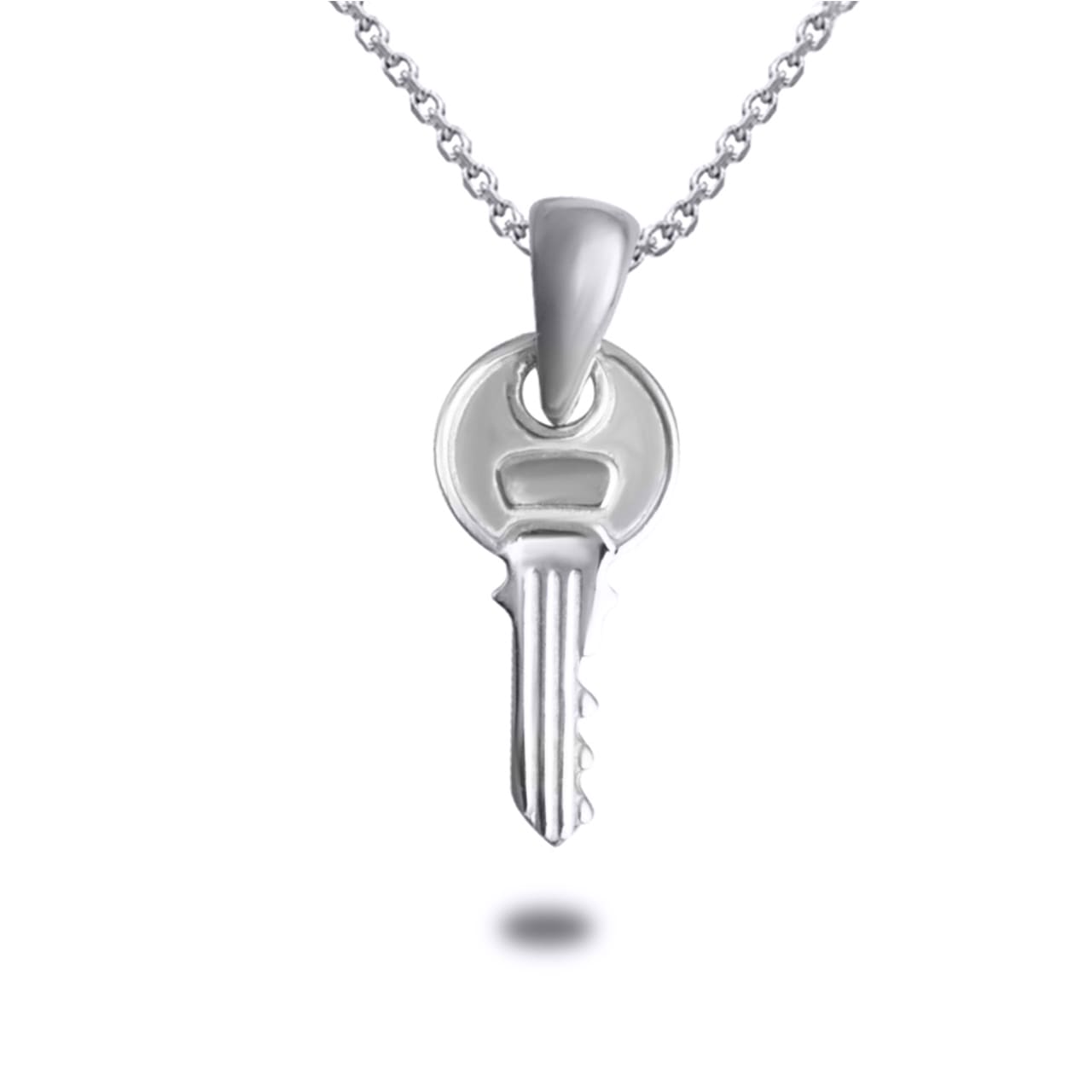 Sterling Silver Key Pendant Necklace, view 5