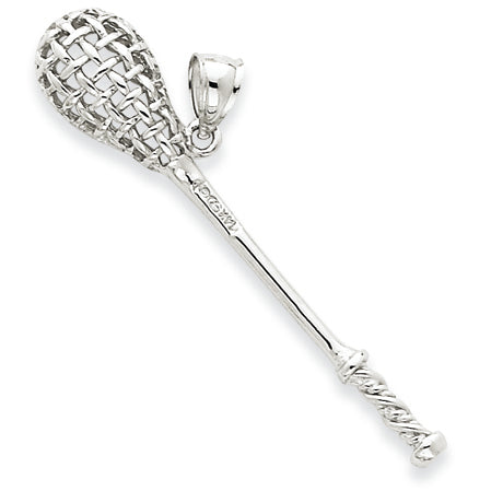 Sterling Silver Lacrosse Stick Charm Necklace