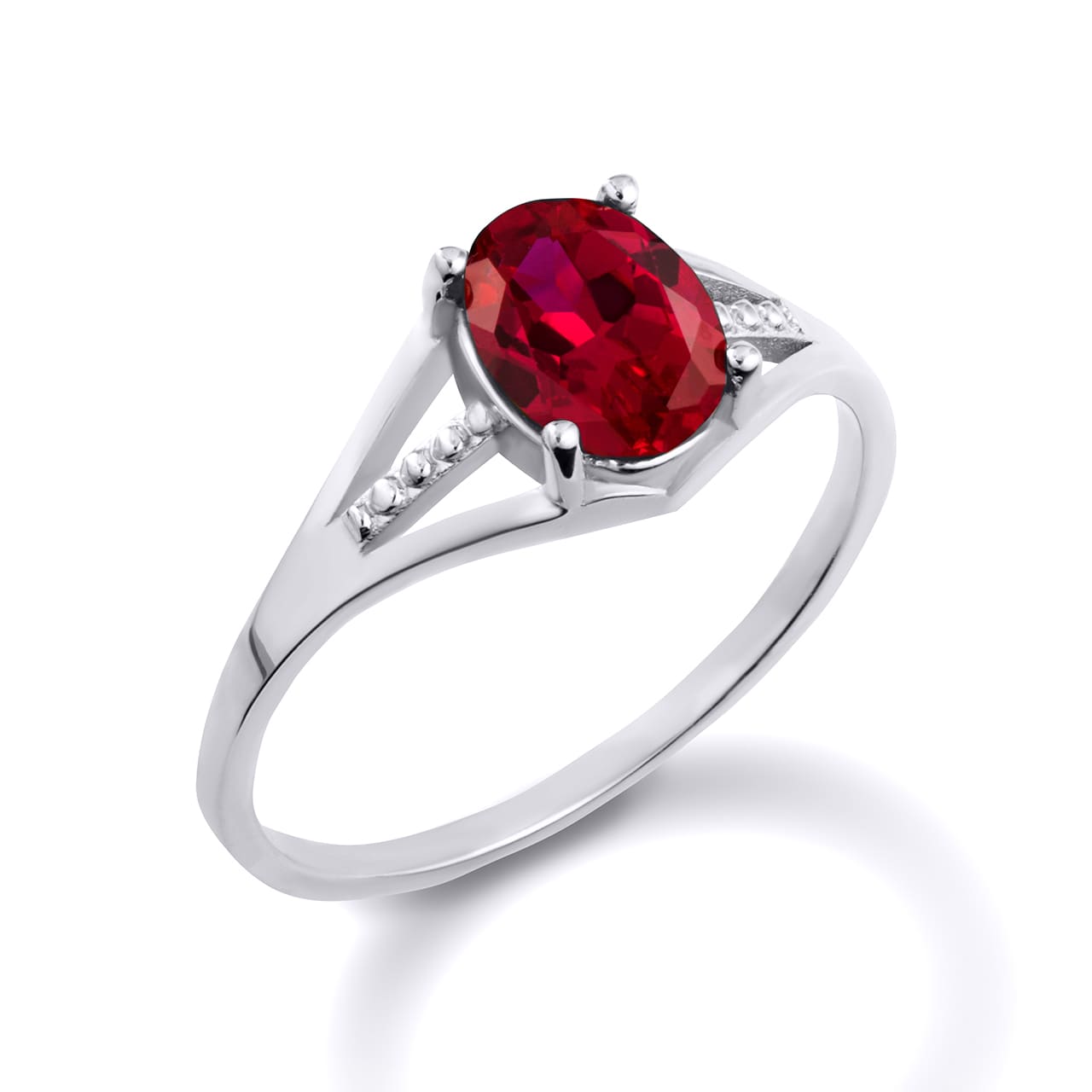Sterling Silver Ladies Birthstone Ring, view 3