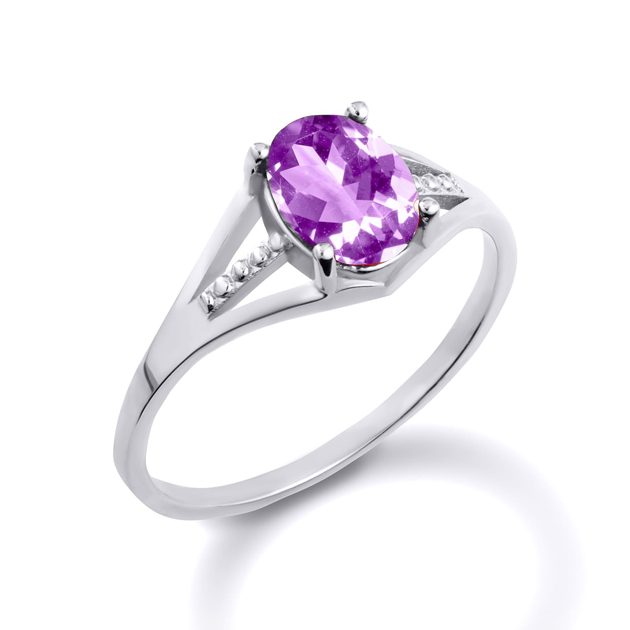 Sterling Silver Ladies Birthstone Ring, view 5
