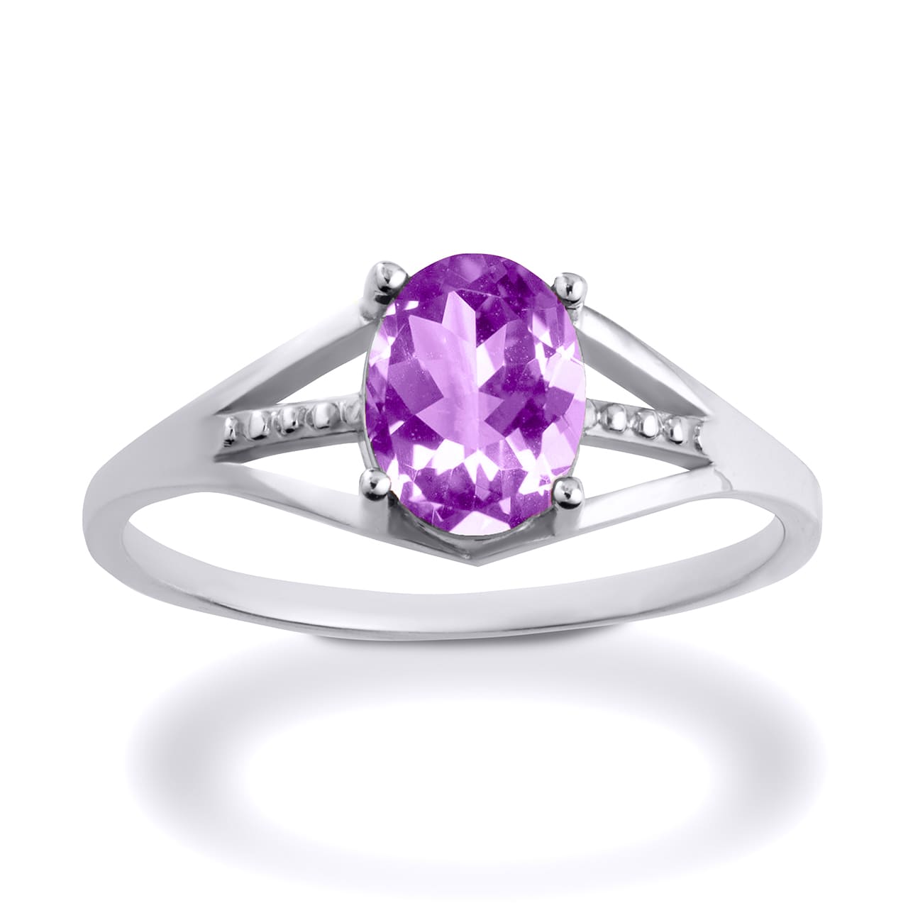 Sterling Silver Ladies Birthstone Ring, view 6