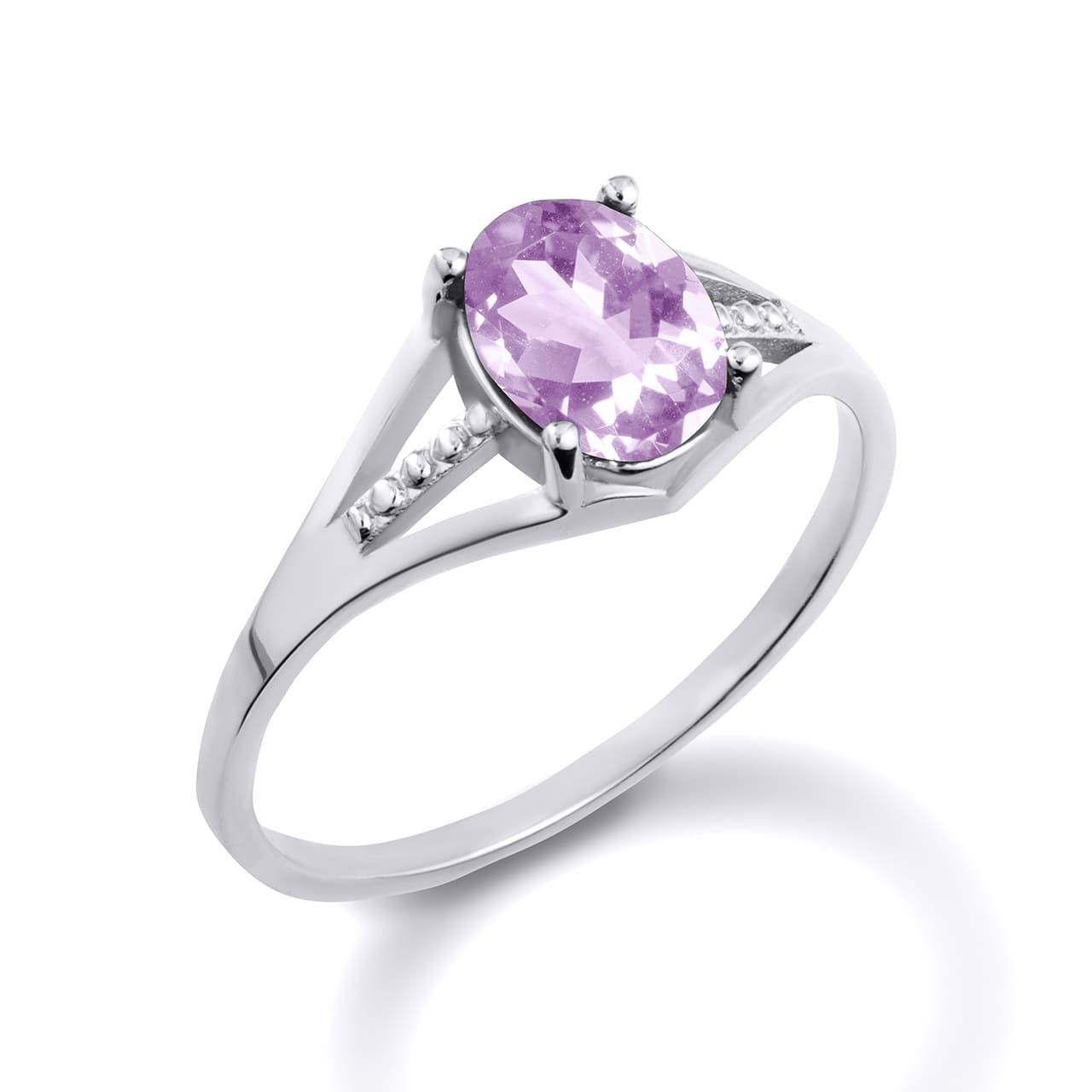 Sterling Silver Ladies Birthstone Ring, view 7
