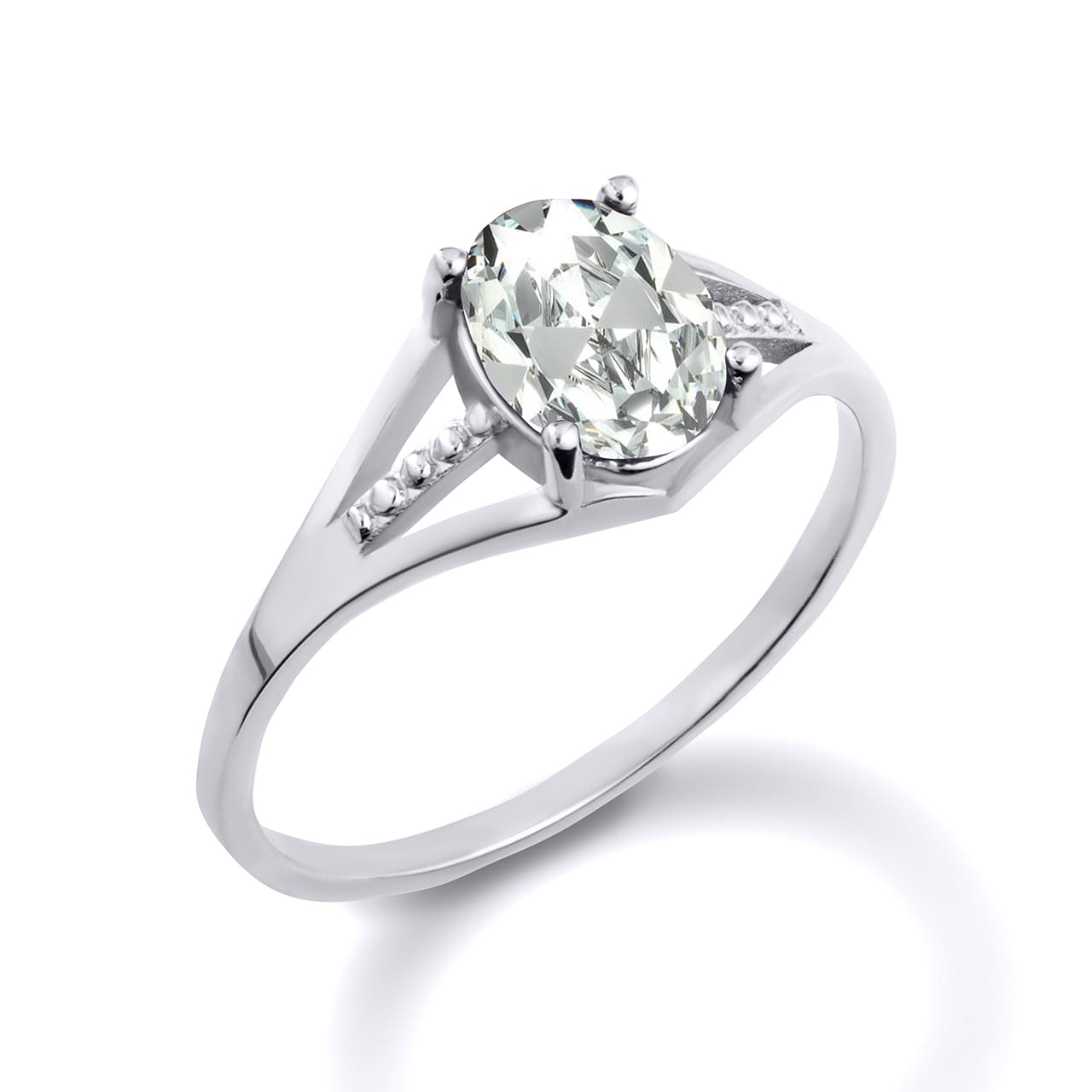 Sterling Silver Ladies Birthstone Ring, view 9