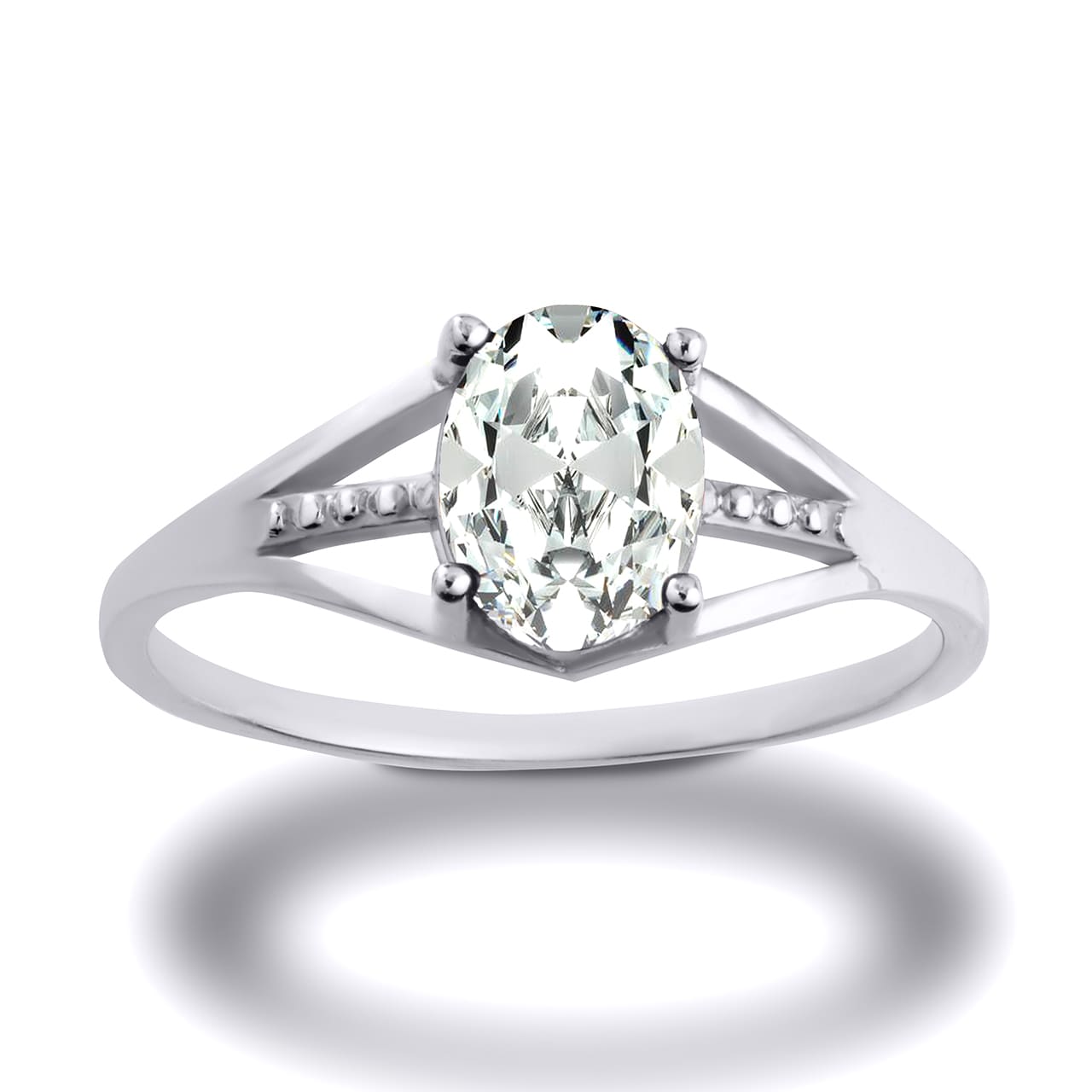 Sterling Silver Ladies Birthstone Ring, view 10