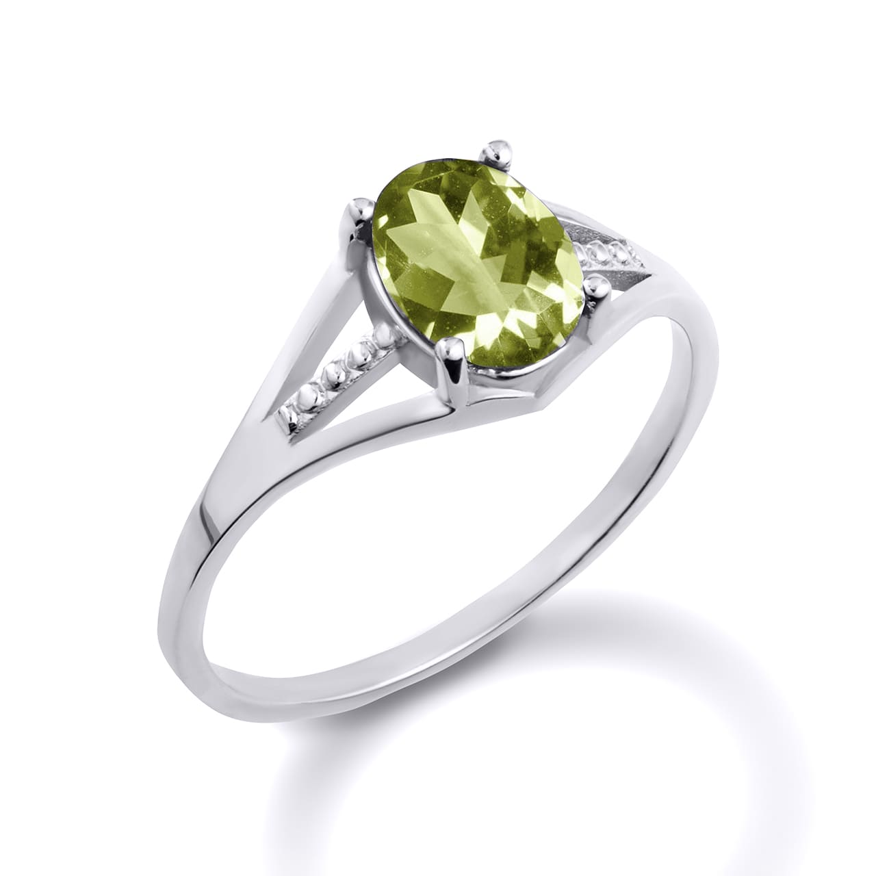 Sterling Silver Ladies Birthstone Ring, view 13