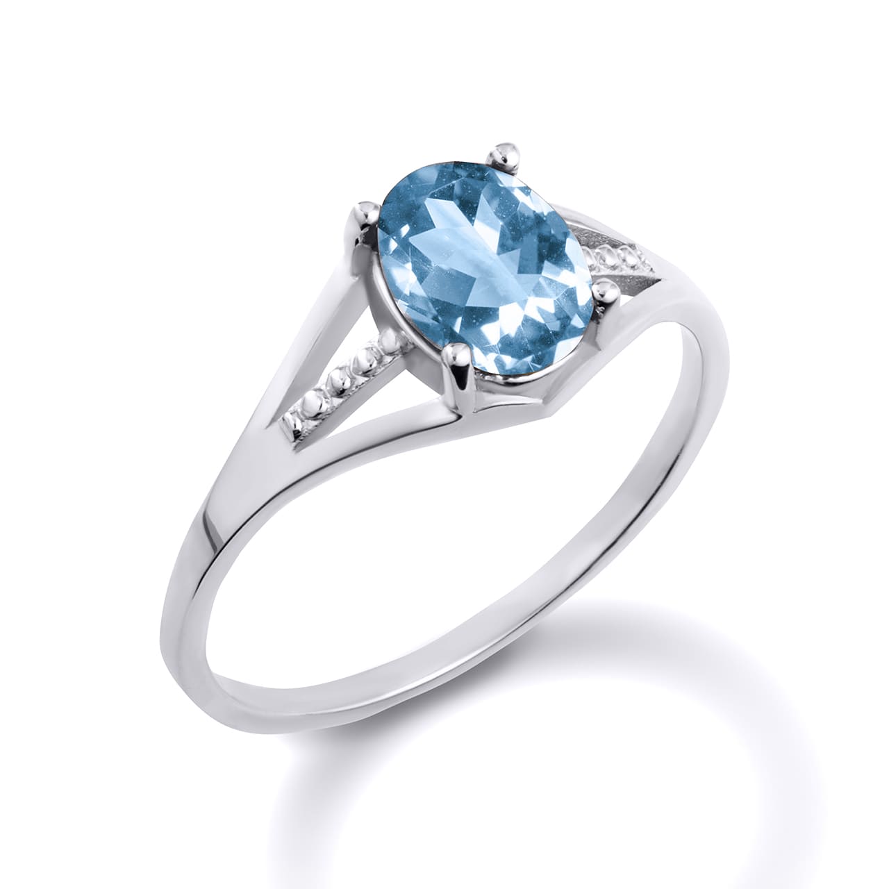 Sterling Silver Ladies Birthstone Ring, view 15