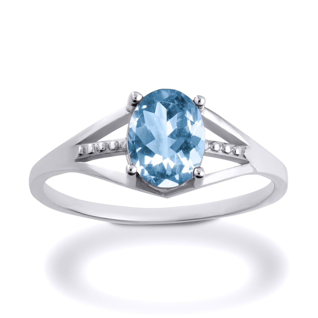 Sterling Silver Ladies Birthstone Ring, view 16