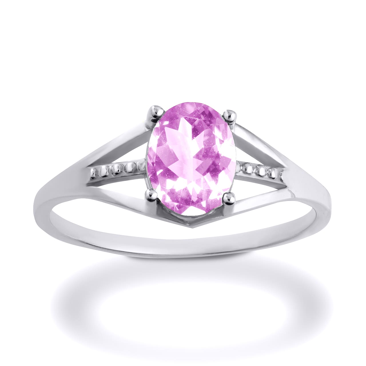Sterling Silver Ladies Birthstone Ring, view 18