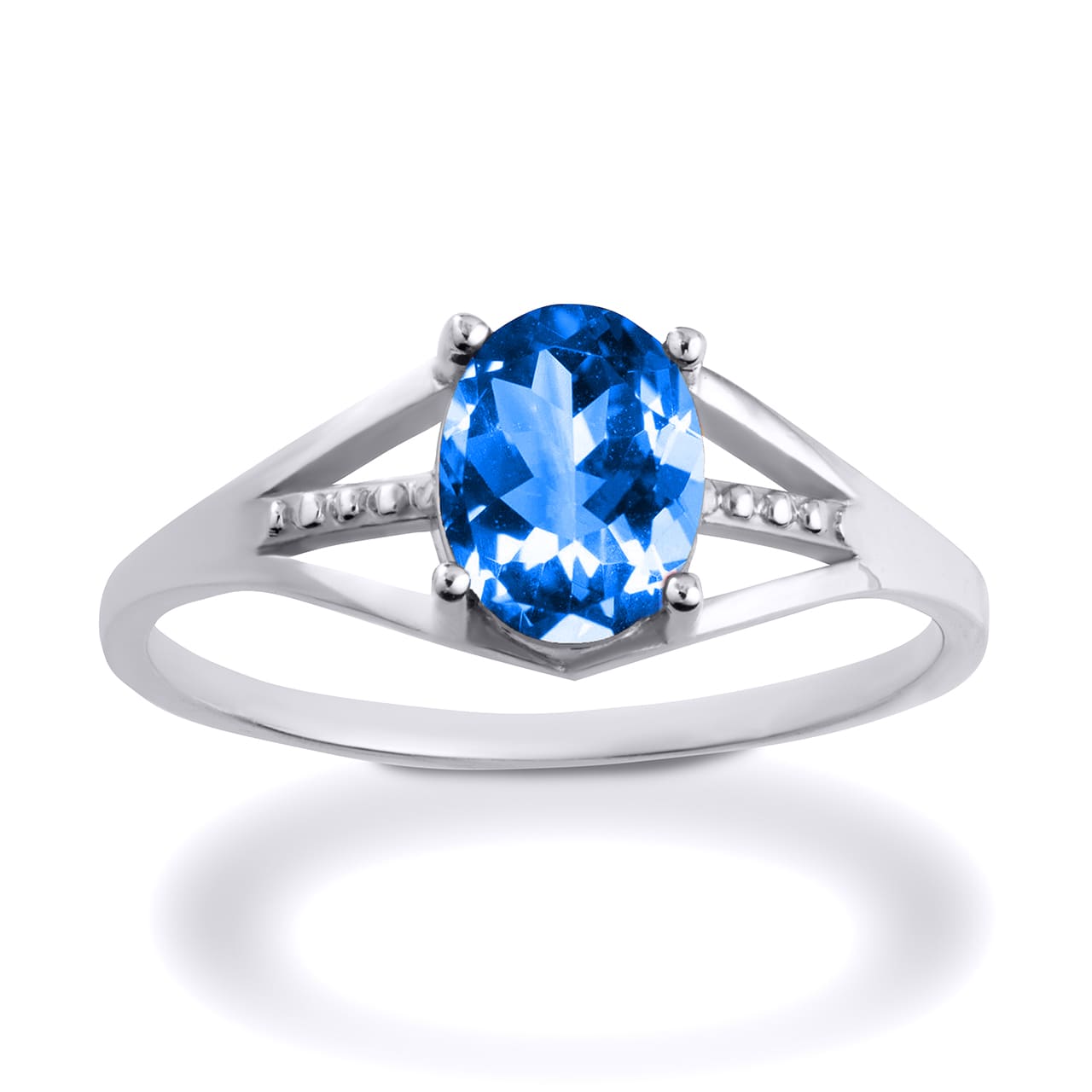 Sterling Silver Ladies Birthstone Ring, view 21